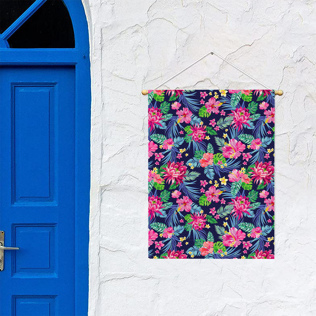 Blossom Tropical Flower Pattern Print Garden Flag