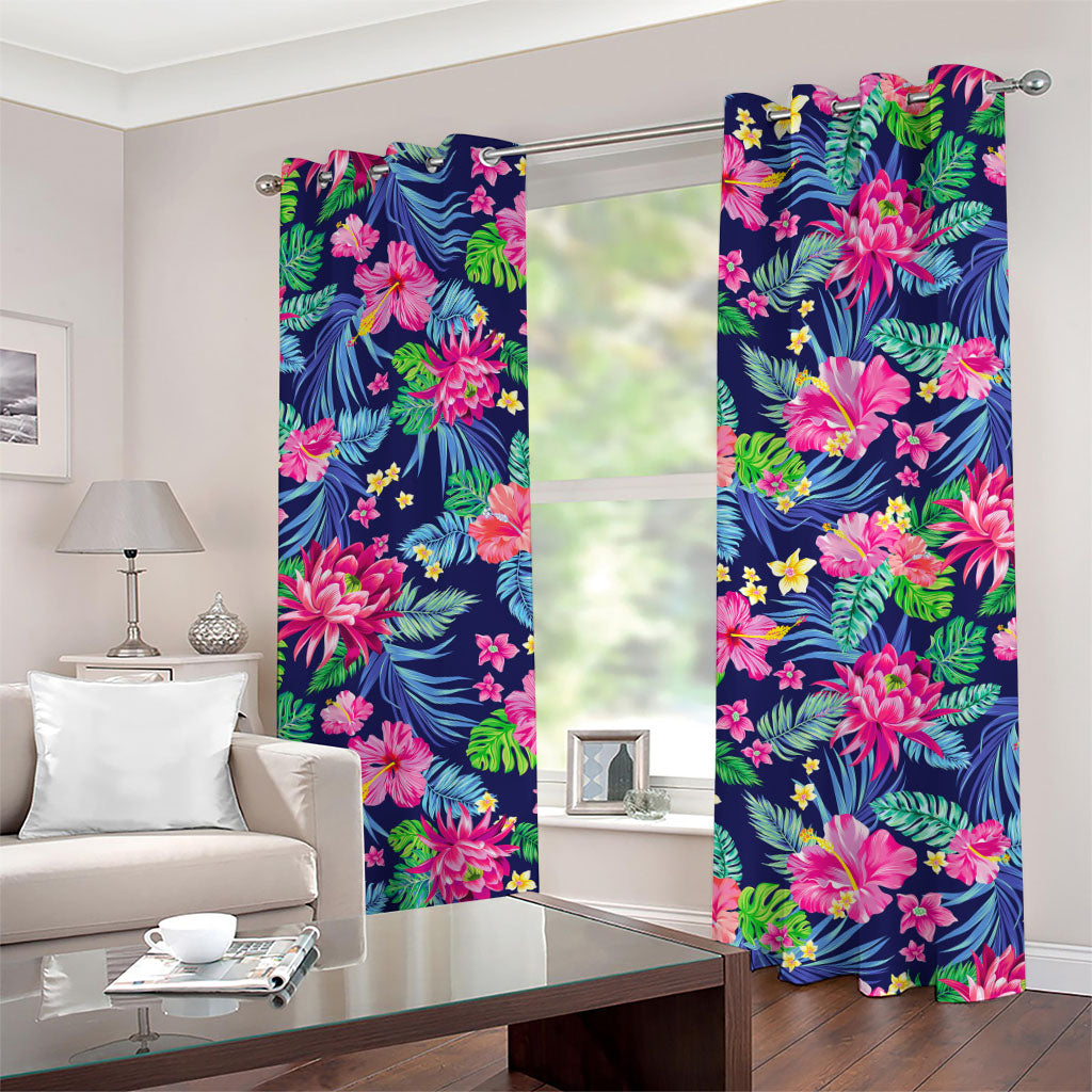 Blossom Tropical Flower Pattern Print Grommet Curtains