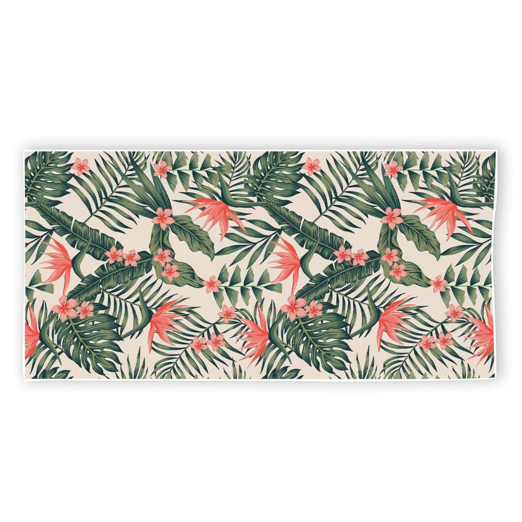 Blossom Tropical Leaves Pattern Print Beach Towel