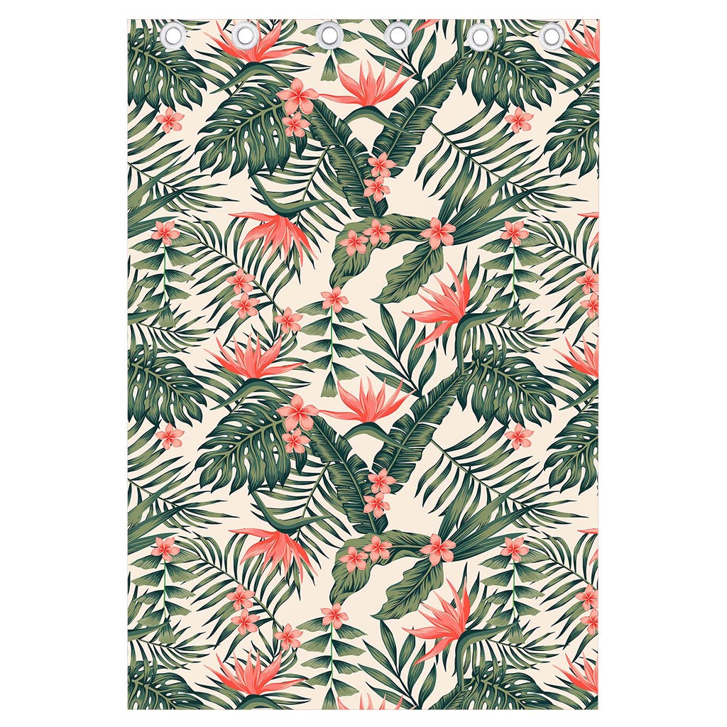 Blossom Tropical Leaves Pattern Print Curtain
