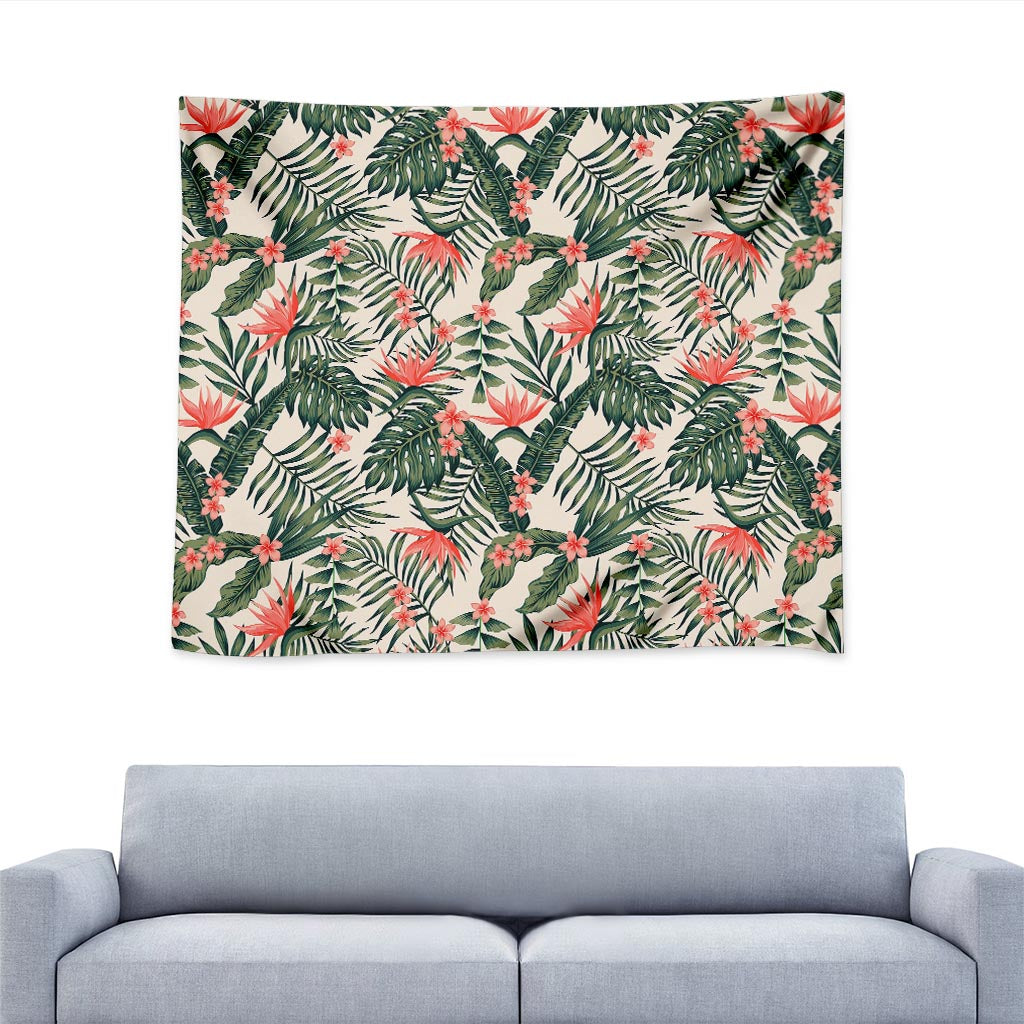 Blossom Tropical Leaves Pattern Print Tapestry