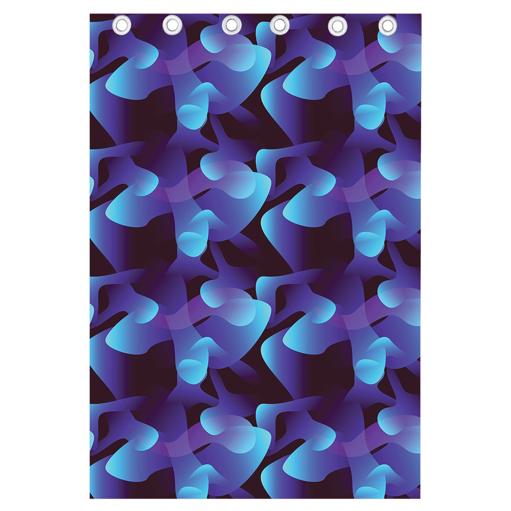 Blue Abstract Spirit Print Curtain