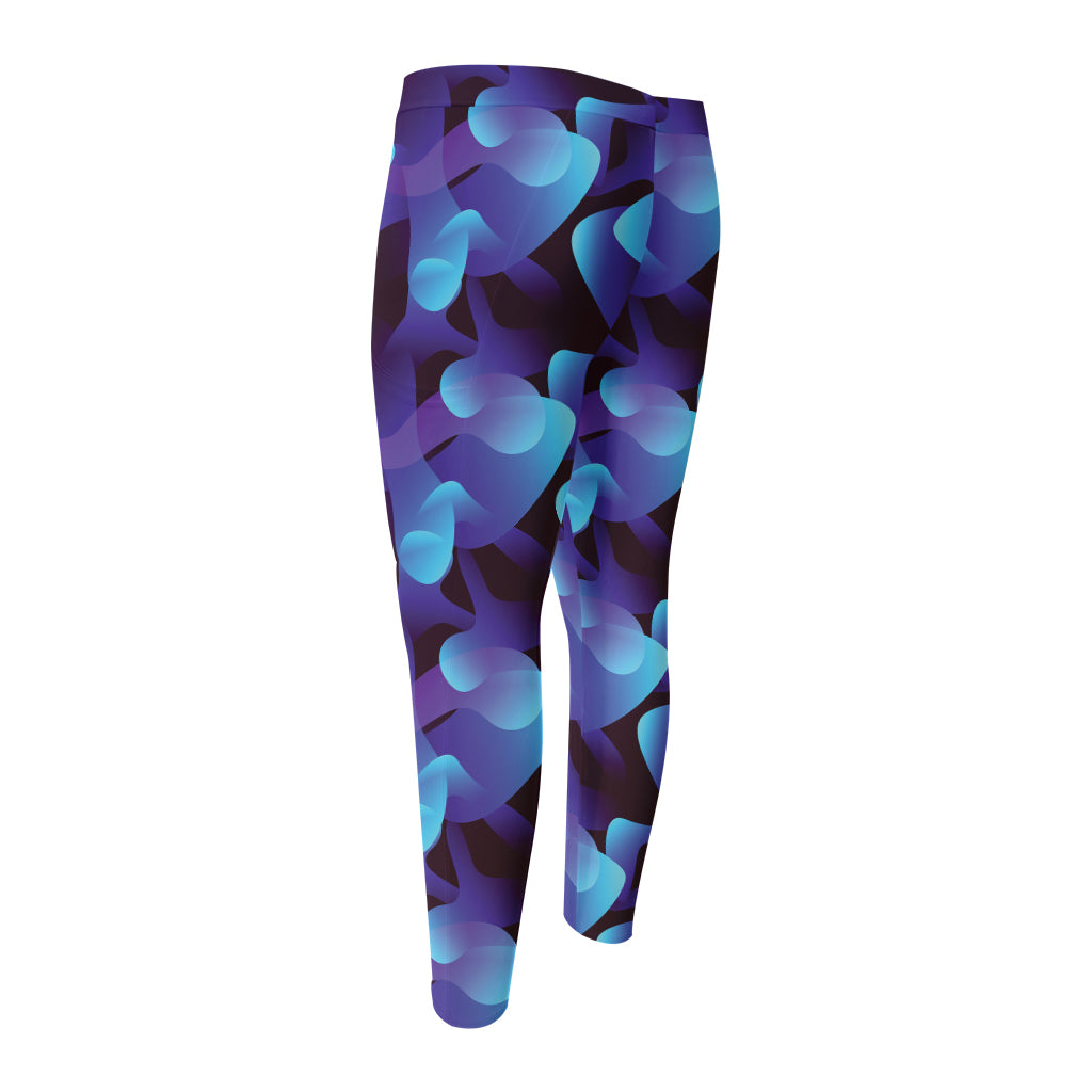 Blue Abstract Spirit Print Men's Compression Pants