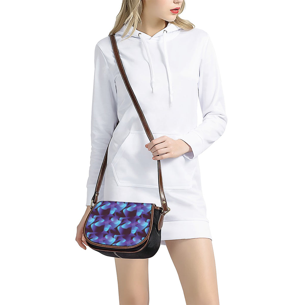 Blue Abstract Spirit Print Saddle Bag