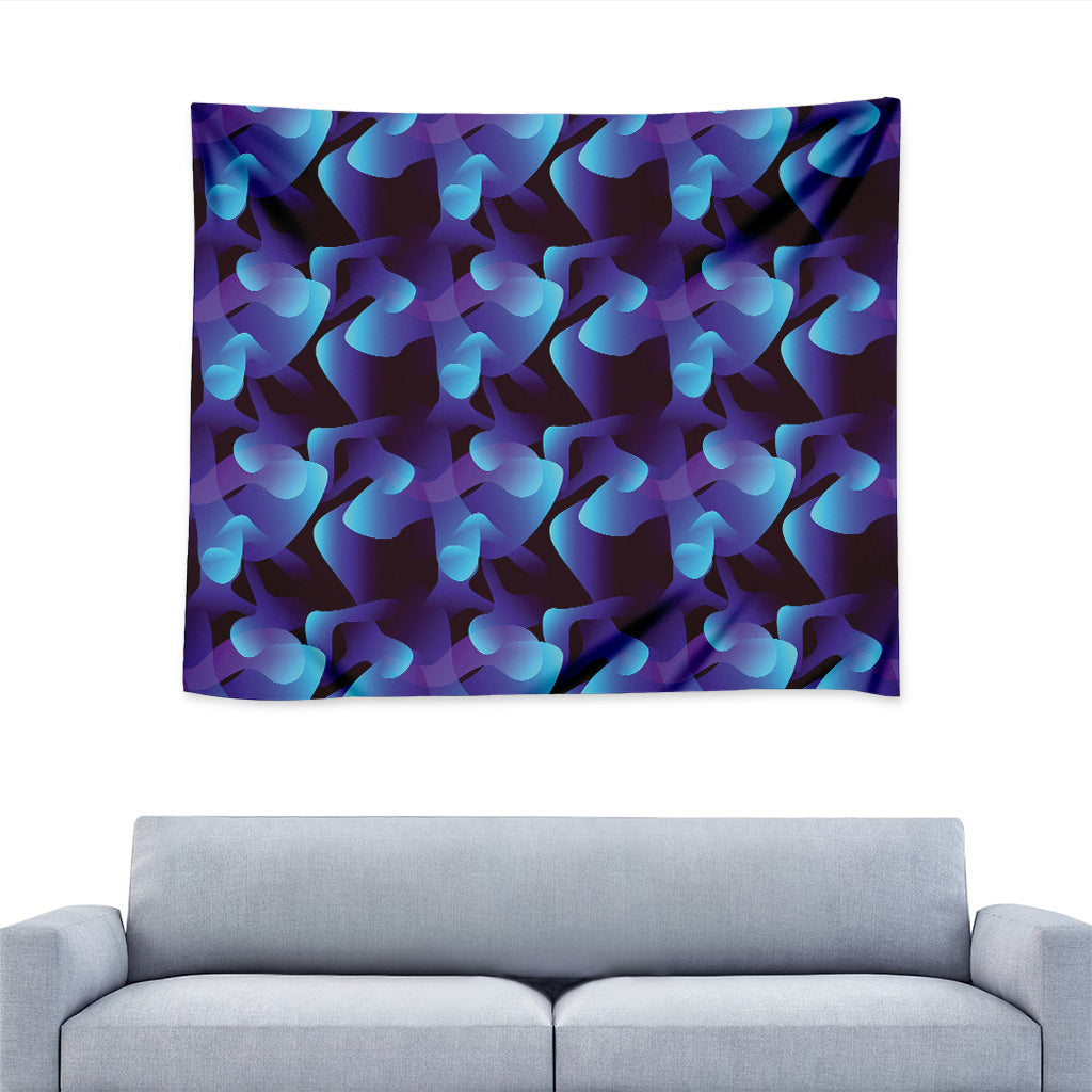Blue Abstract Spirit Print Tapestry