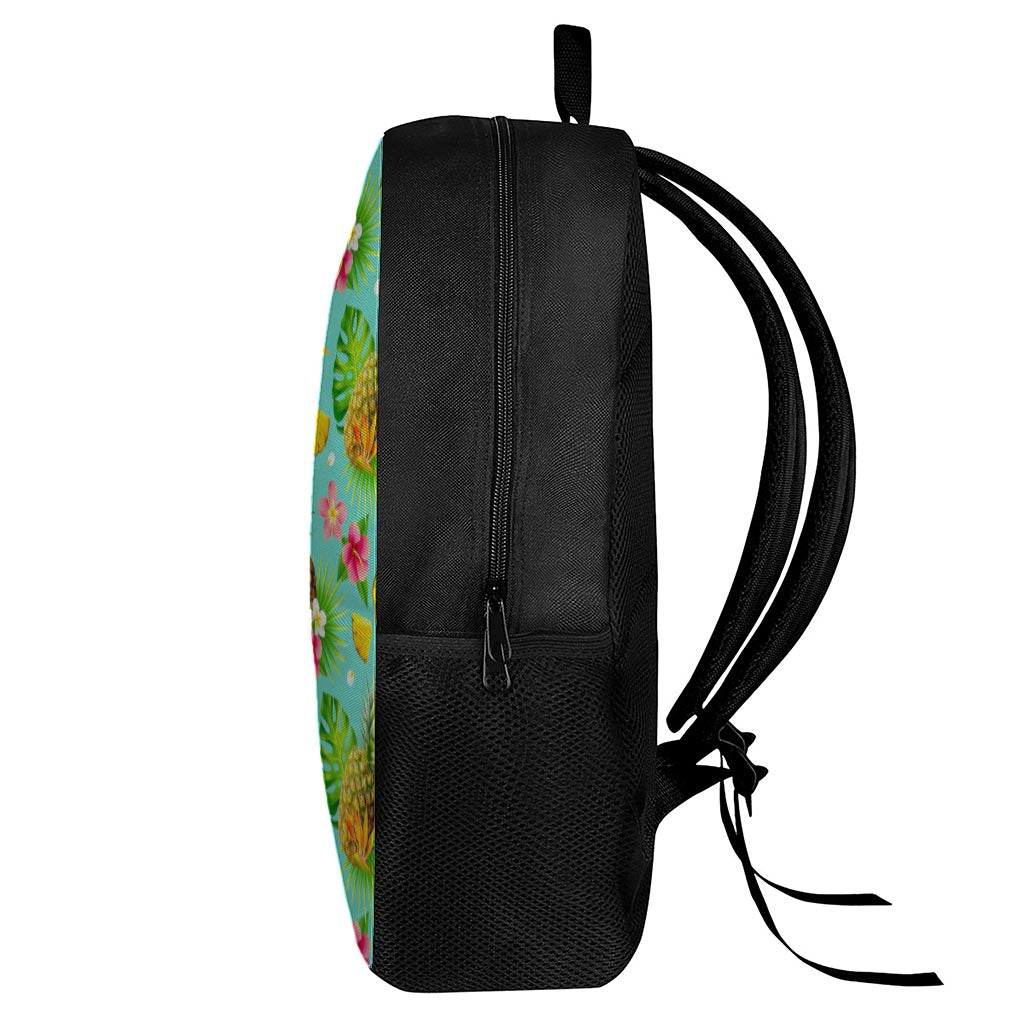 Blue Aloha Pineapple Pattern Print 17 Inch Backpack