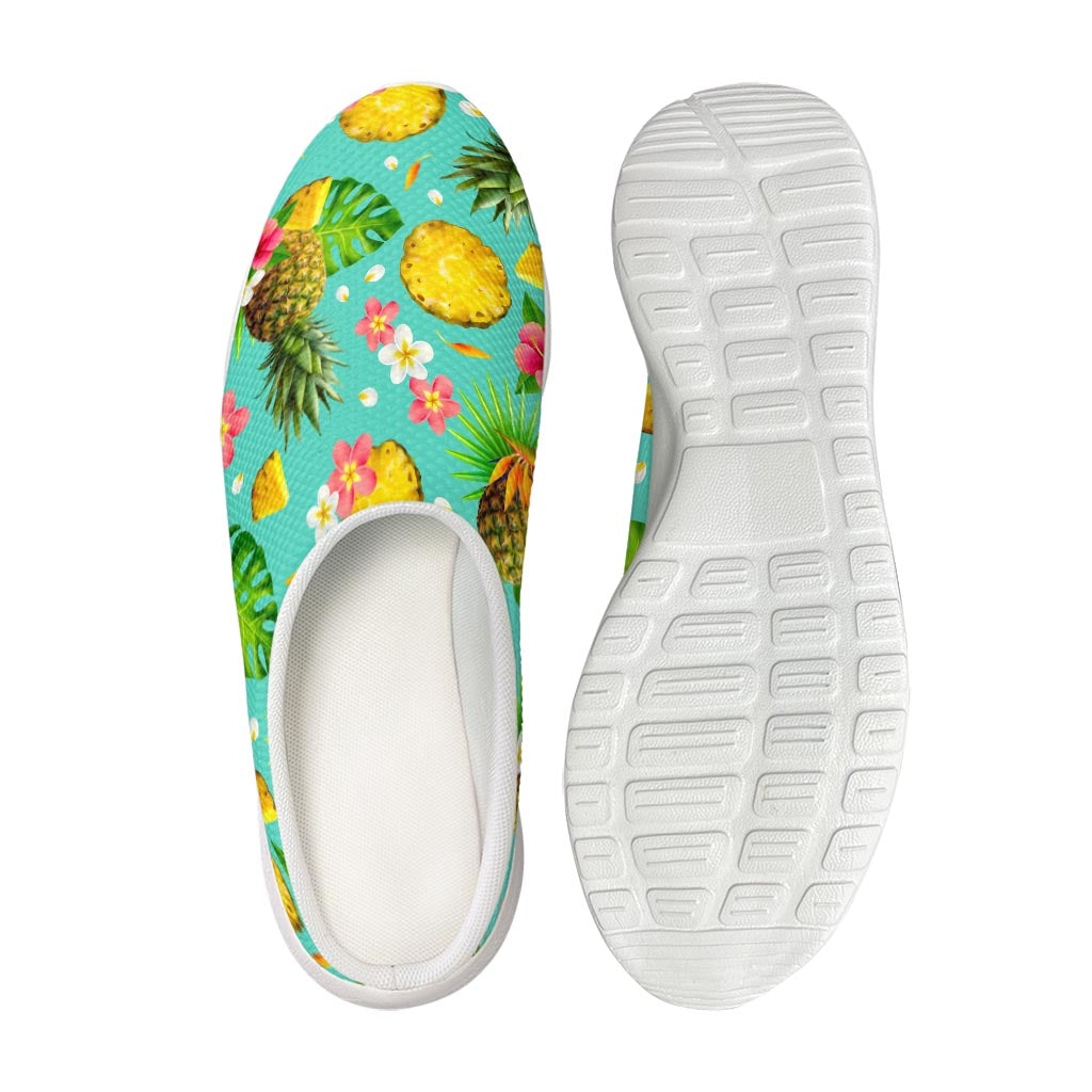 Blue Aloha Pineapple Pattern Print Mesh Casual Shoes