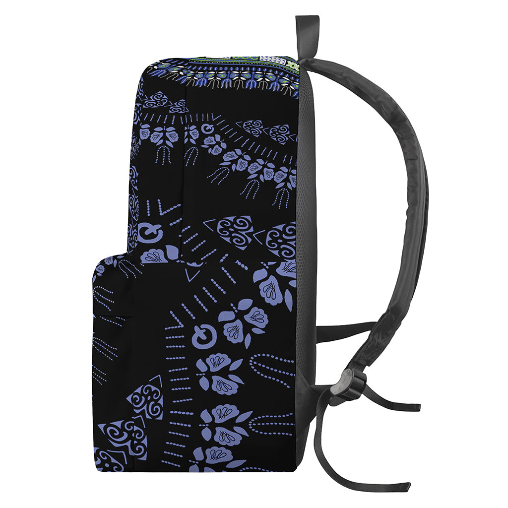 Blue And Black African Dashiki Print Backpack