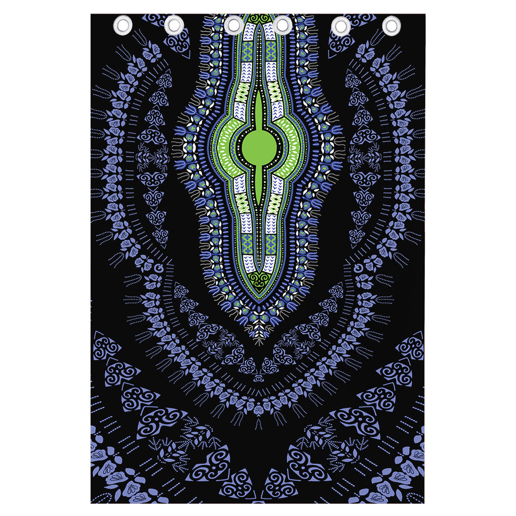 Blue And Black African Dashiki Print Curtain