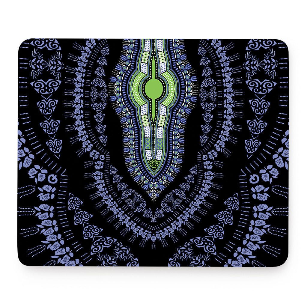 Blue And Black African Dashiki Print Mouse Pad