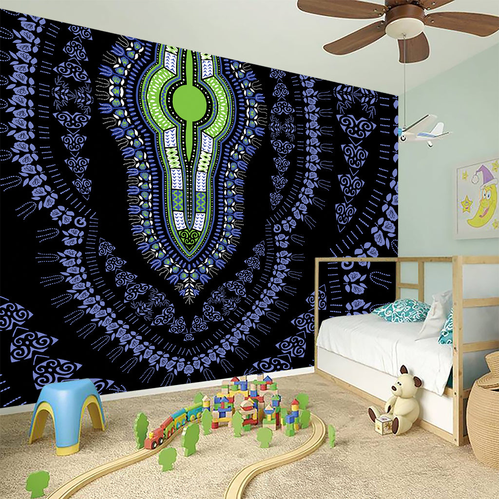 Blue And Black African Dashiki Print Wall Sticker
