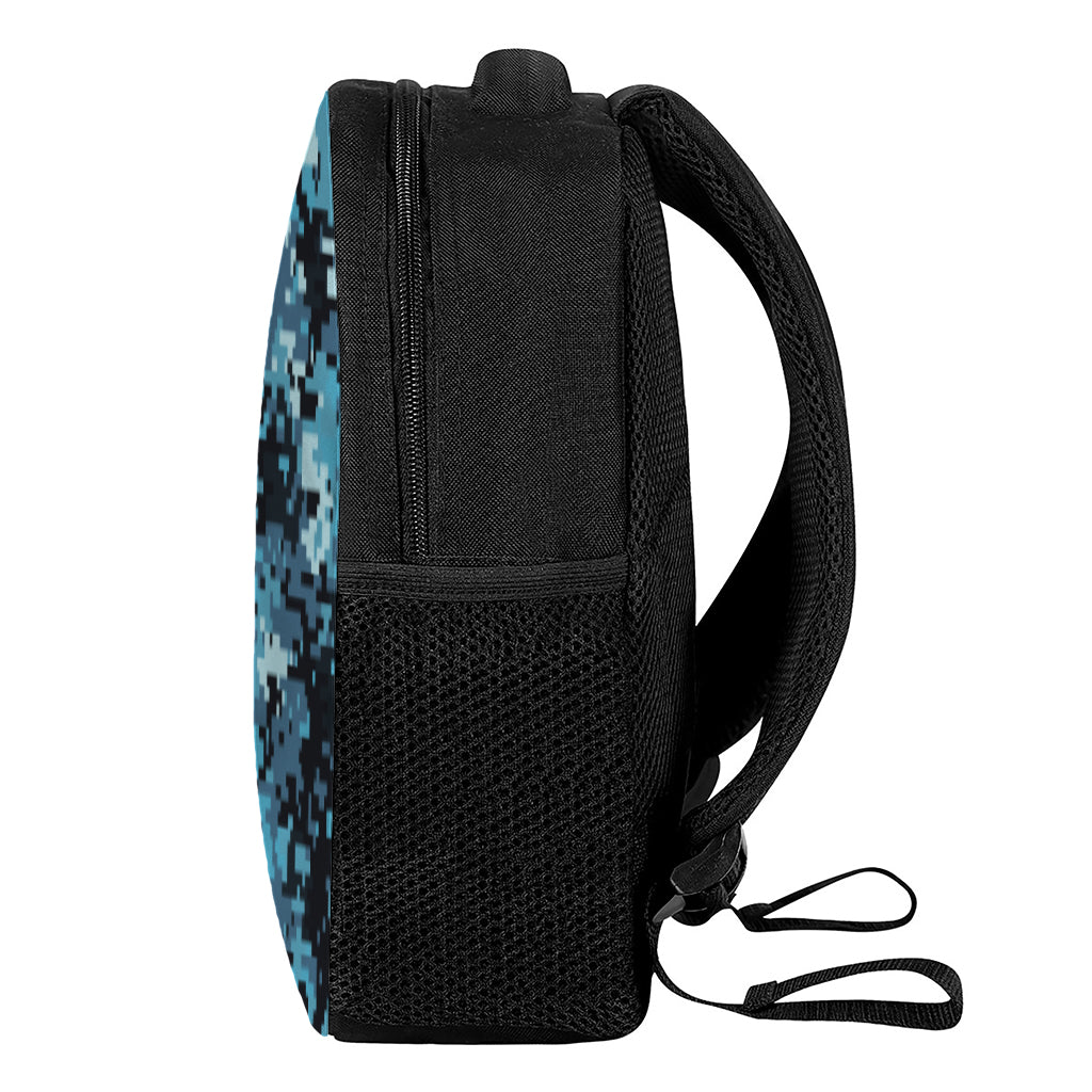 Blue And Black Digital Camo Print Casual Backpack