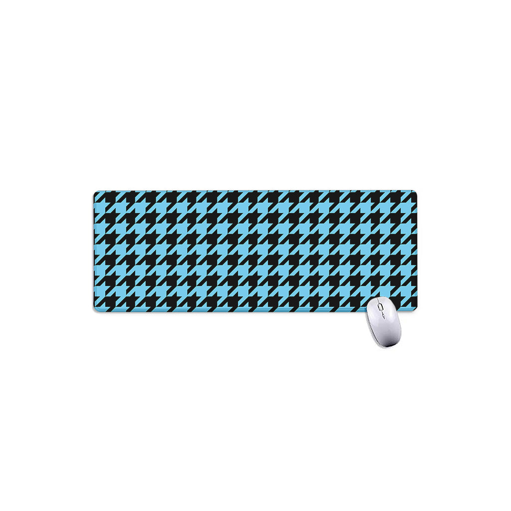 Blue And Black Houndstooth Pattern Print Extended Mouse Pad