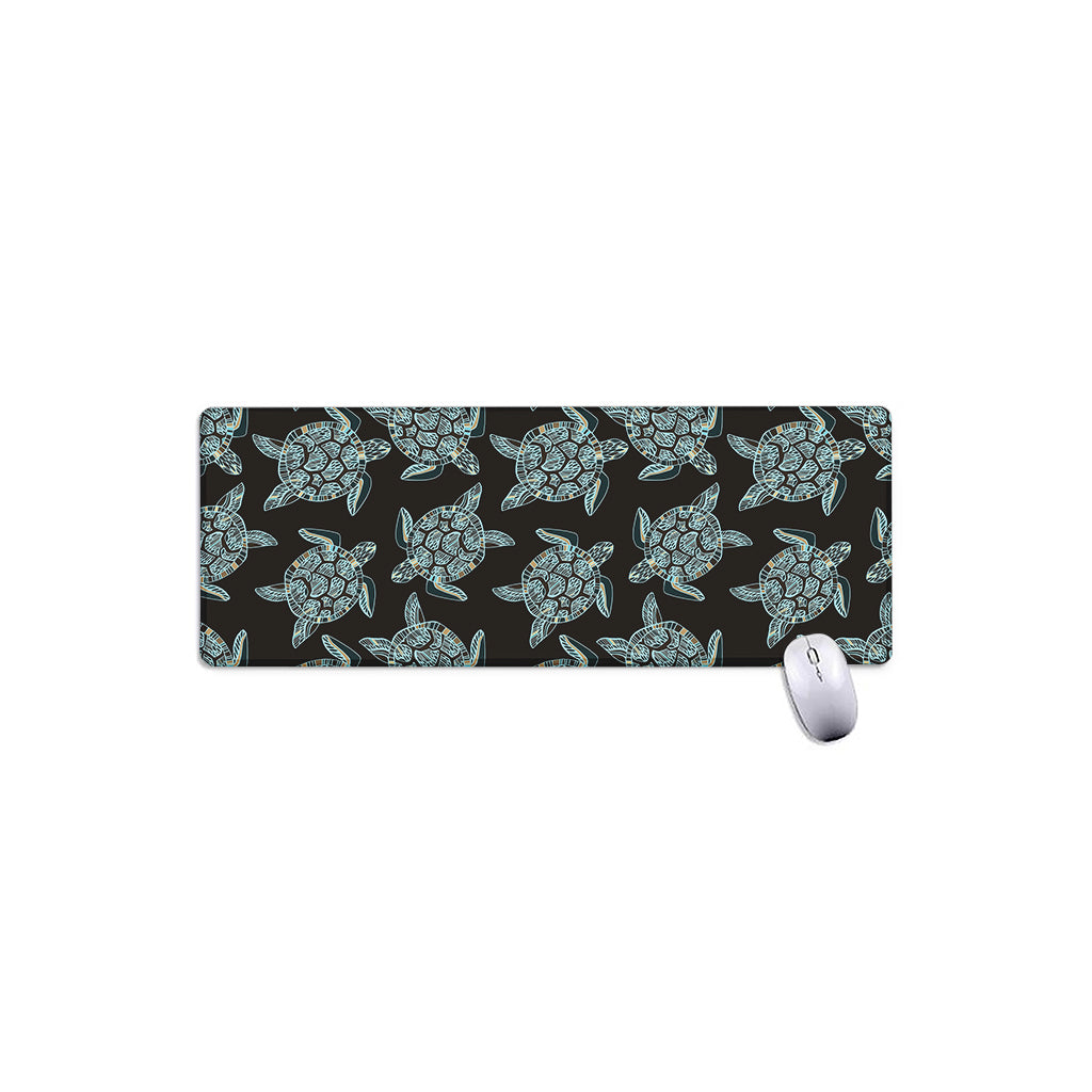 Blue And Black Sea Turtle Pattern Print Extended Mouse Pad