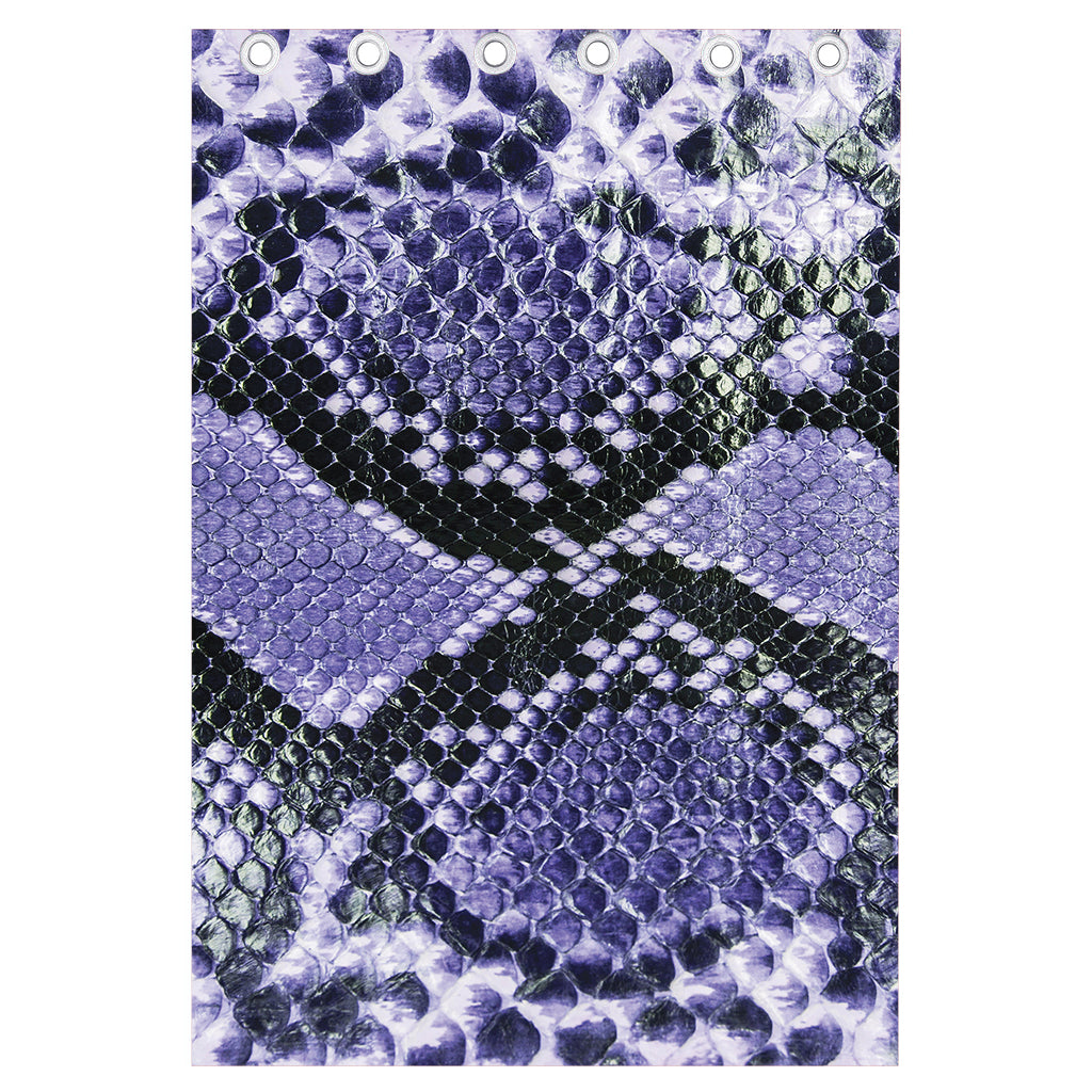 Blue And Black Snakeskin Print Curtain