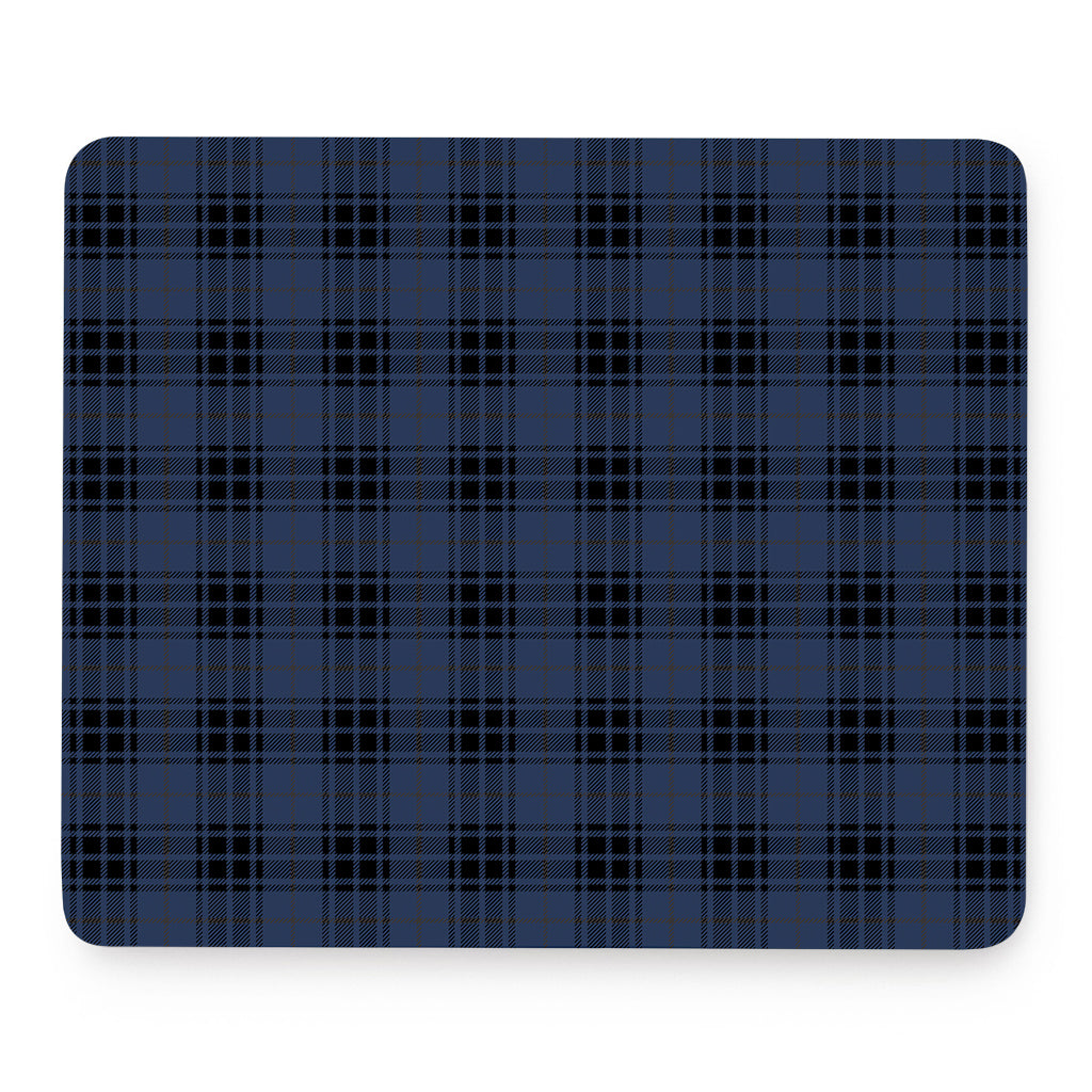 Blue And Black Tartan Pattern Print Mouse Pad