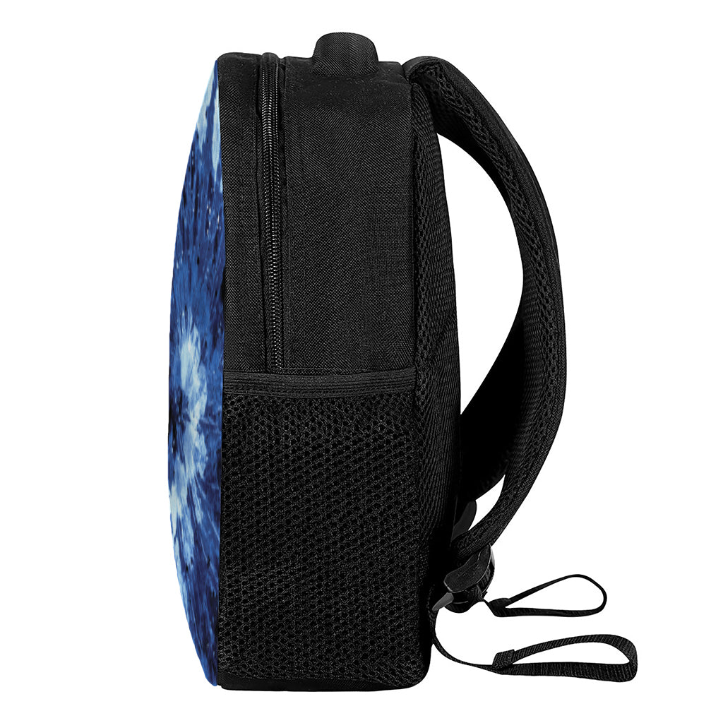 Blue And Black Tie Dye Print Casual Backpack