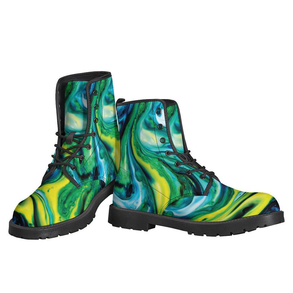 Blue And Green Acid Melt Print Backpack