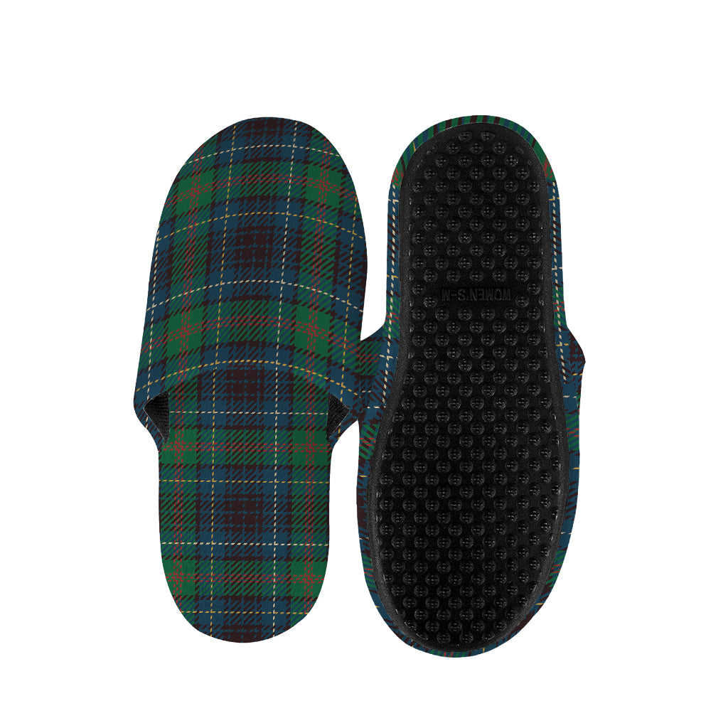 Blue And Green Tartan Pattern Print Slippers