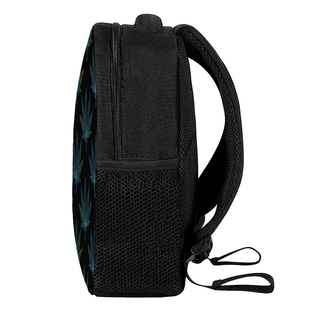 Blue And Green Weed Leaf Pattern Print Casual Backpack