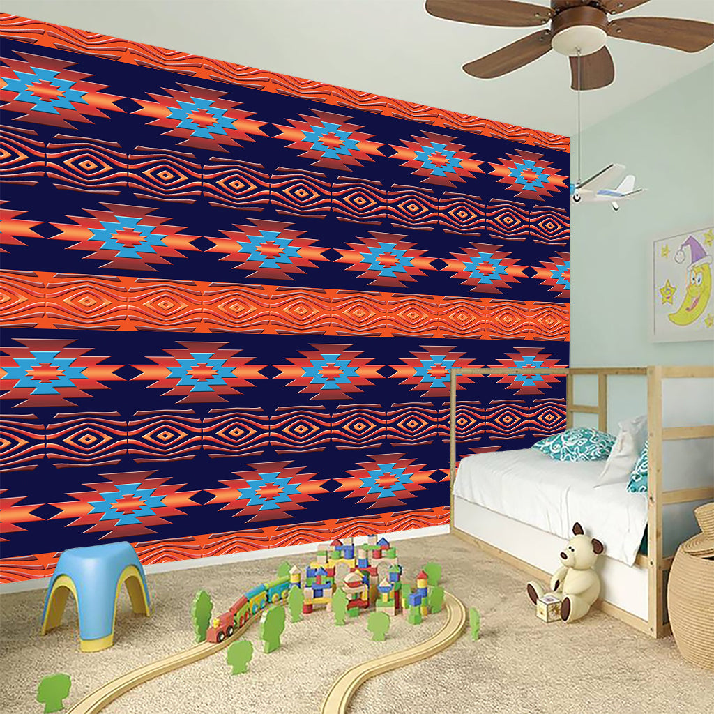 Blue And Orange Southwestern Print Wall Sticker
