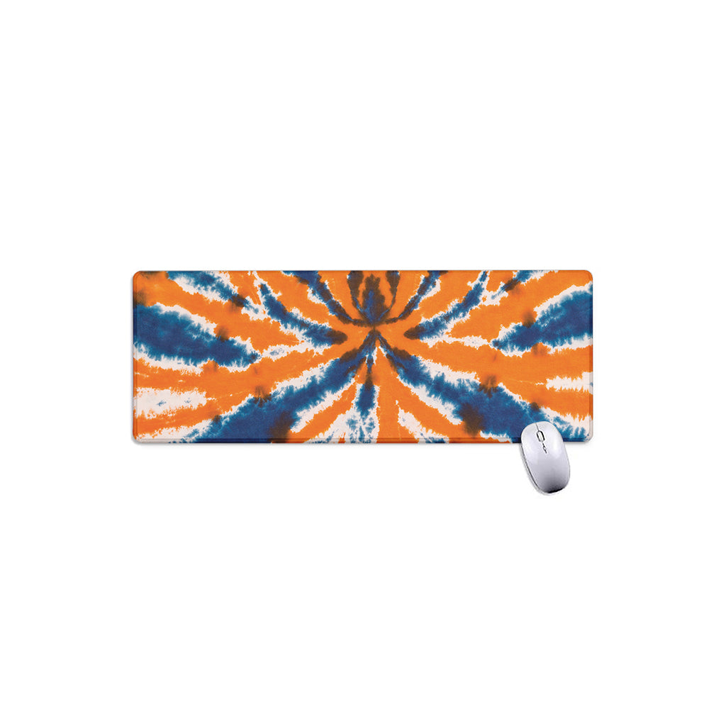 Blue And Orange Spider Tie Dye Print Extended Mouse Pad