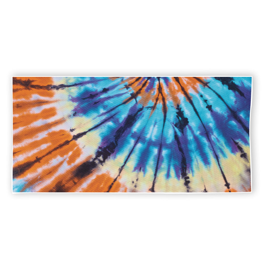 Blue And Orange Tie Dye Print Beach Towel