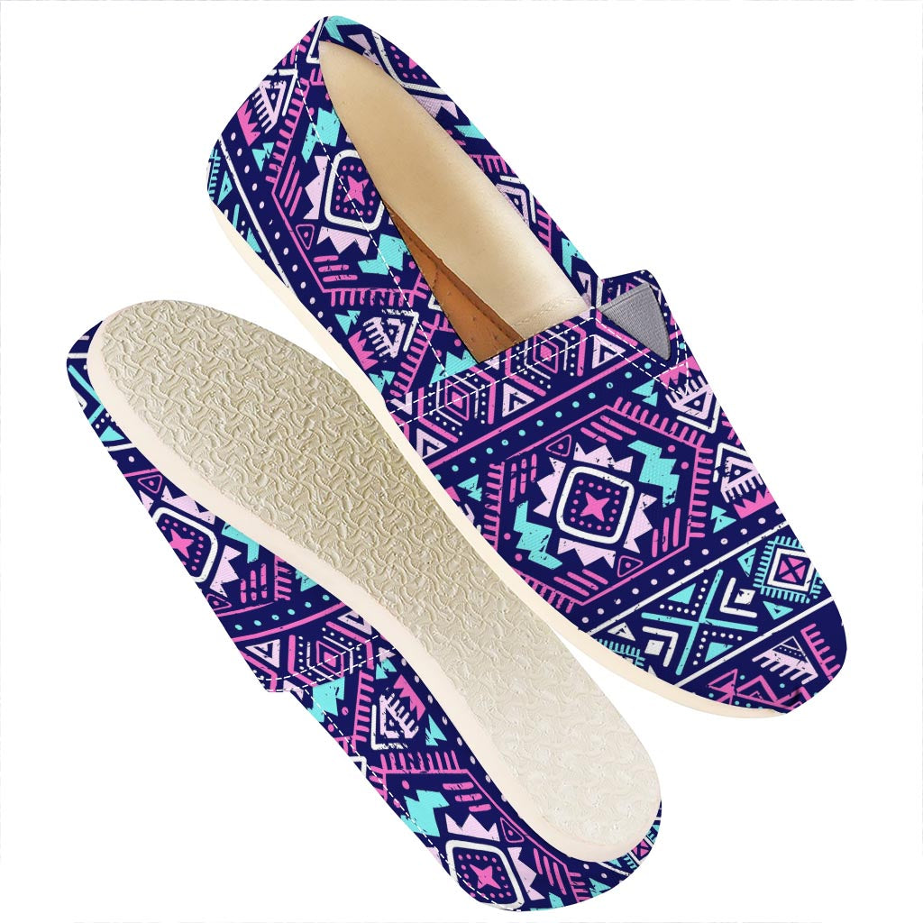 Blue And Pink Aztec Pattern Print Casual Shoes