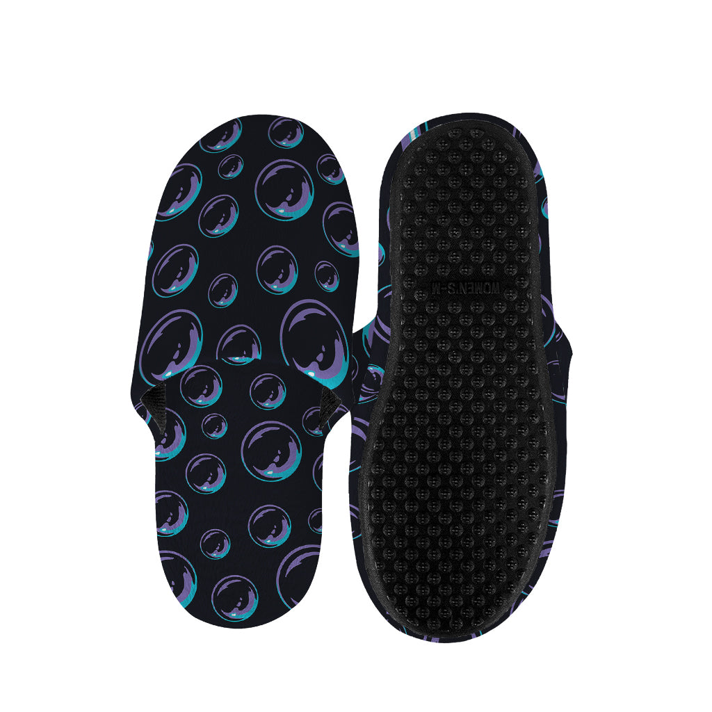 Blue And Purple Bubble Pattern Print Slippers