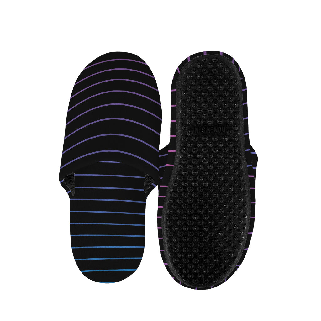 Blue And Purple EDM Wave Print Slippers