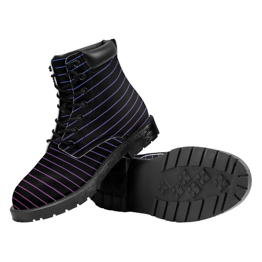Blue And Purple EDM Wave Print Work Boots