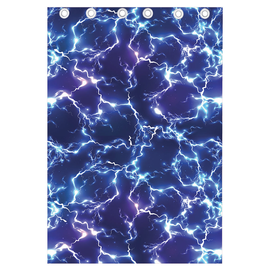 Blue And Purple Lightning Print Curtain