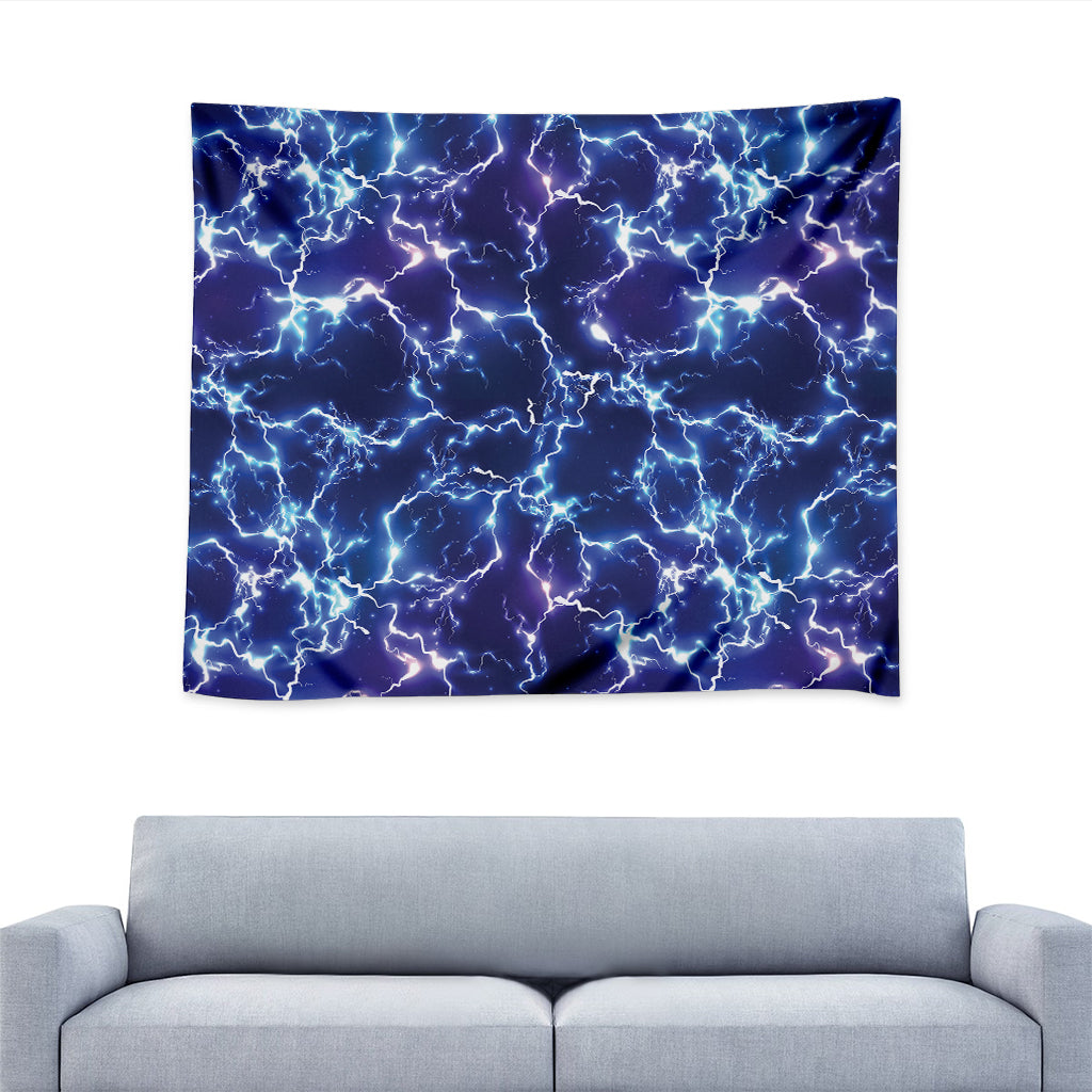 Blue And Purple Lightning Print Tapestry