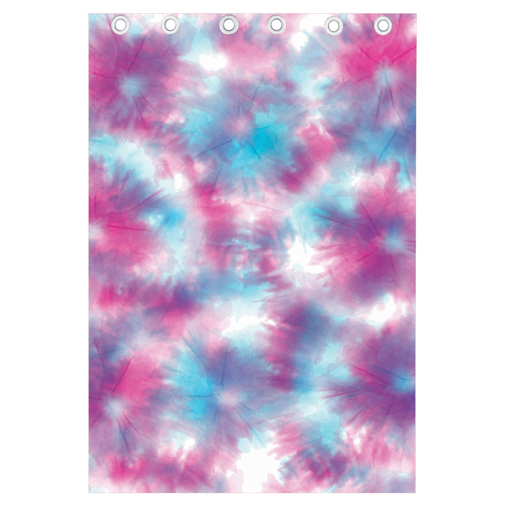 Blue And Purple Shibori Tie Dye Print Curtain