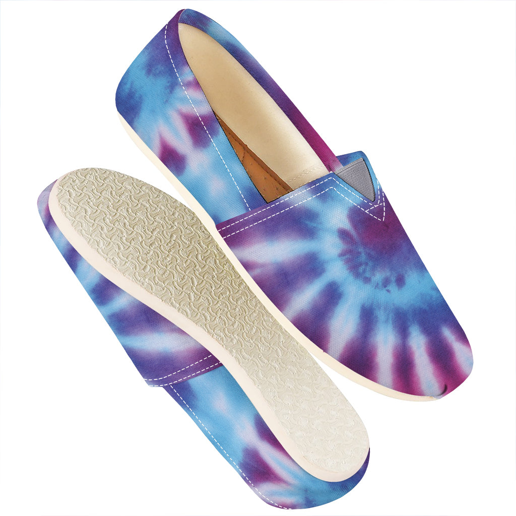 Blue And Purple Spiral Tie Dye Print Casual Shoes