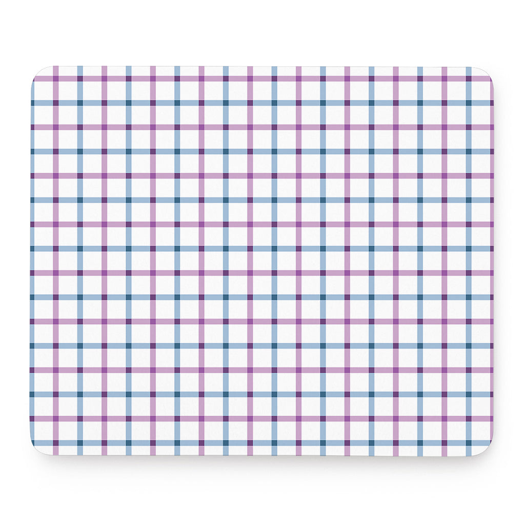 Blue And Purple Tattersall Pattern Print Mouse Pad