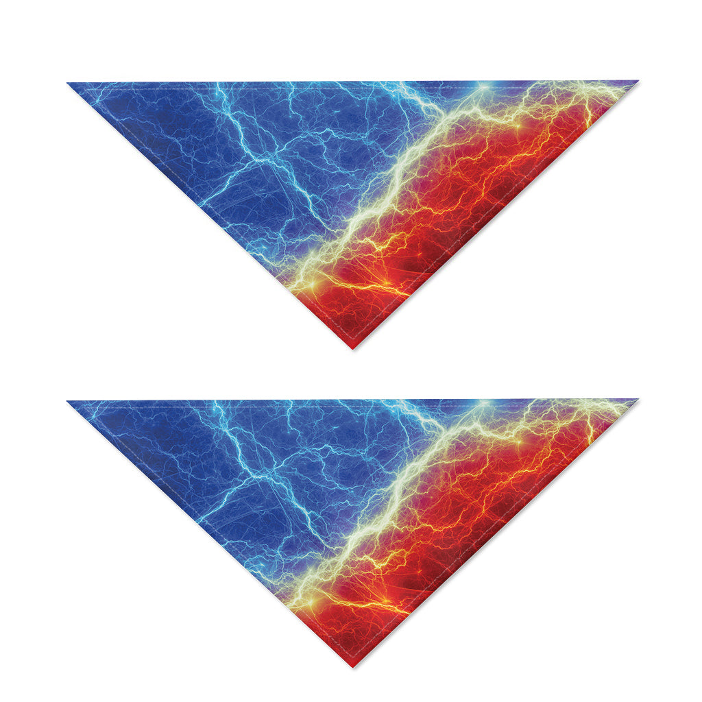 Blue And Red Lightning Print Dog Bandana
