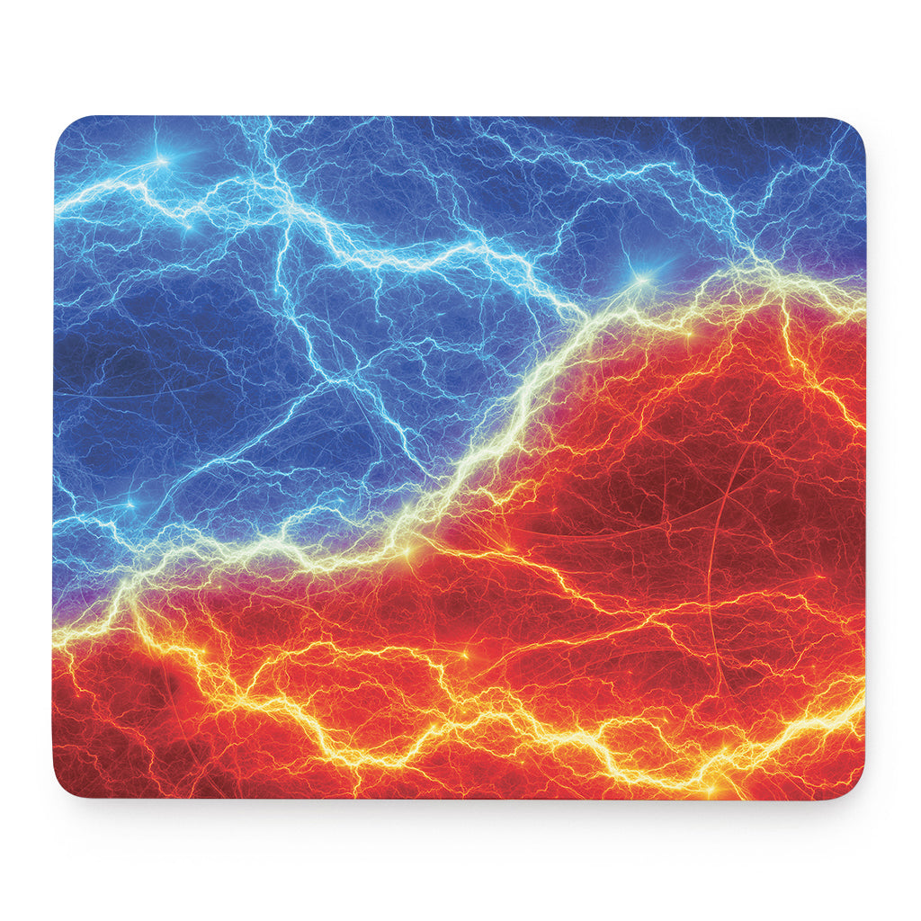 Blue And Red Lightning Print Mouse Pad