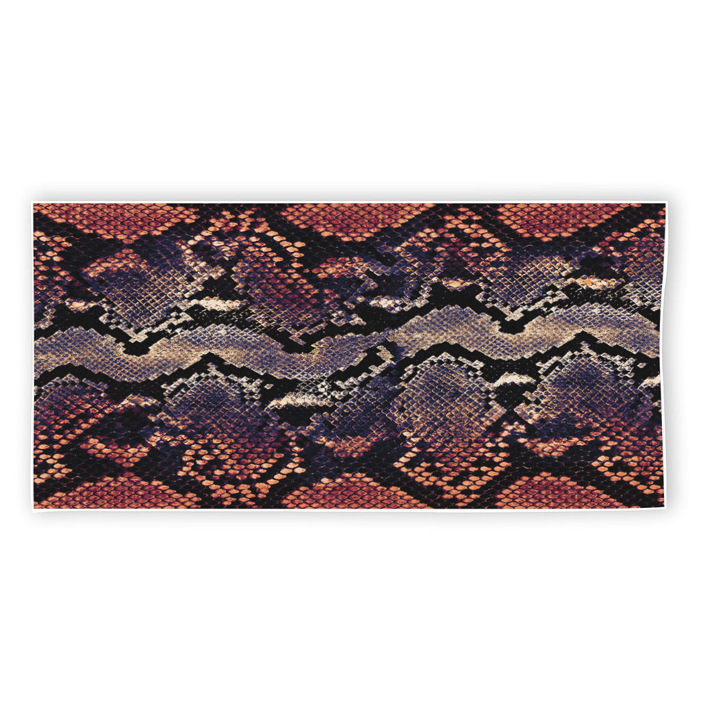 Blue And Red Snakeskin Print Beach Towel