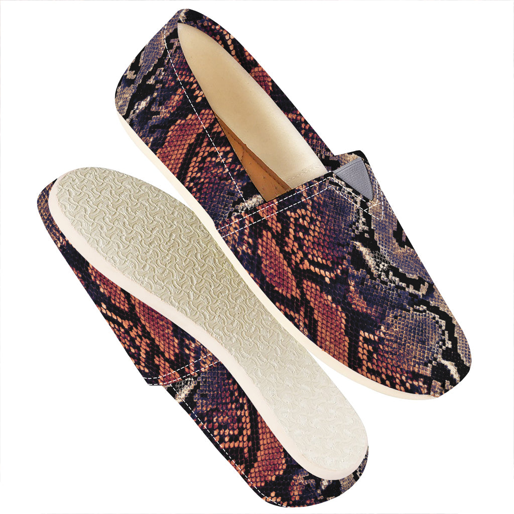 Blue And Red Snakeskin Print Casual Shoes