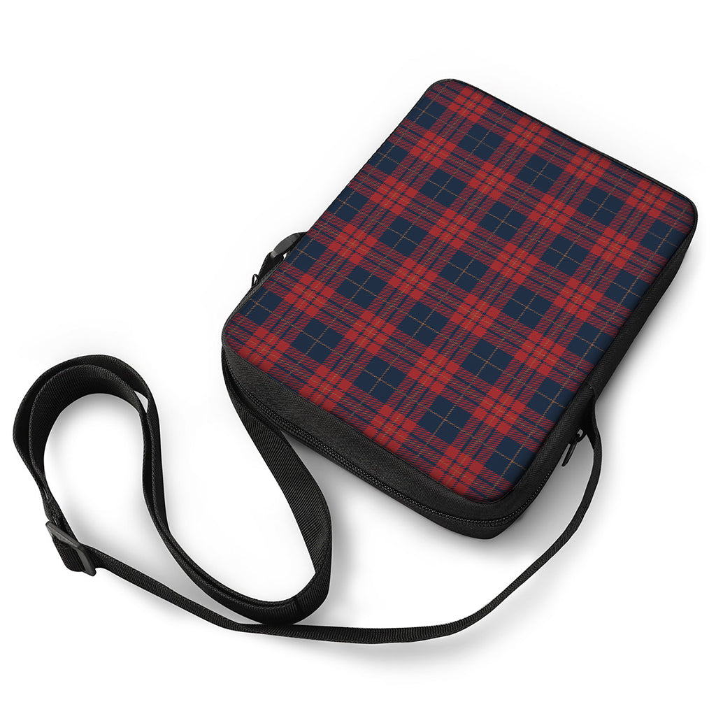 Blue And Red Tartan Pattern Print Rectangular Crossbody Bag