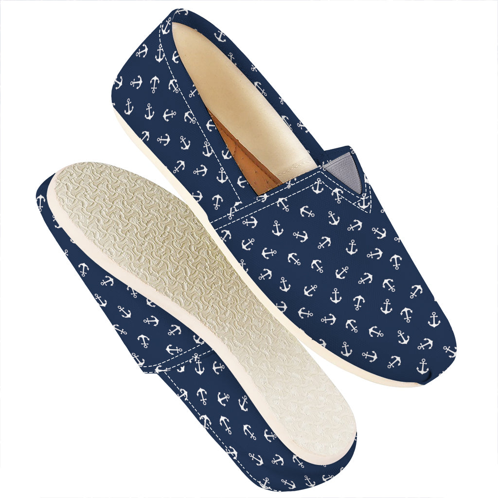 Blue And White Anchor Pattern Print Casual Shoes