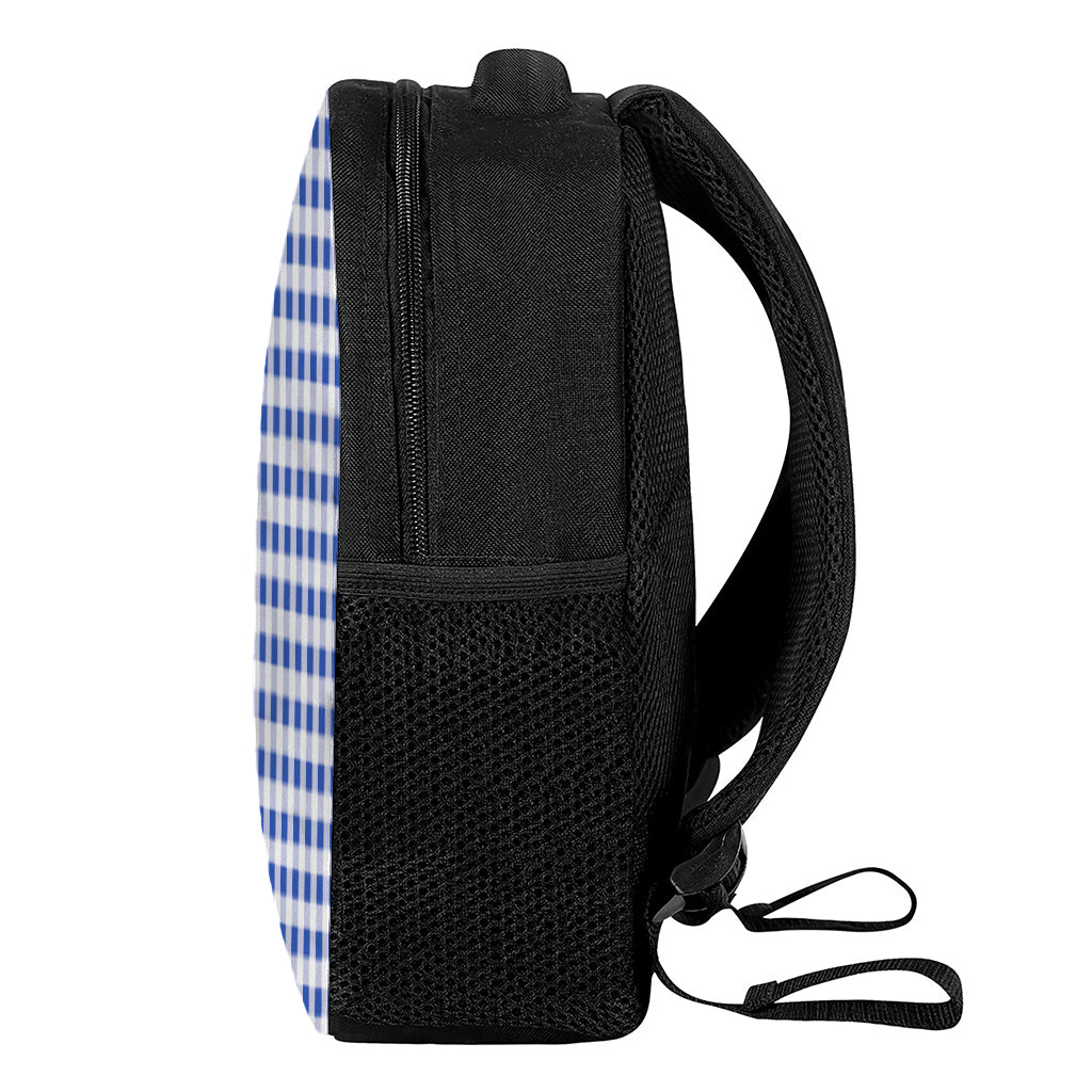 Blue And White Buffalo Check Print Casual Backpack