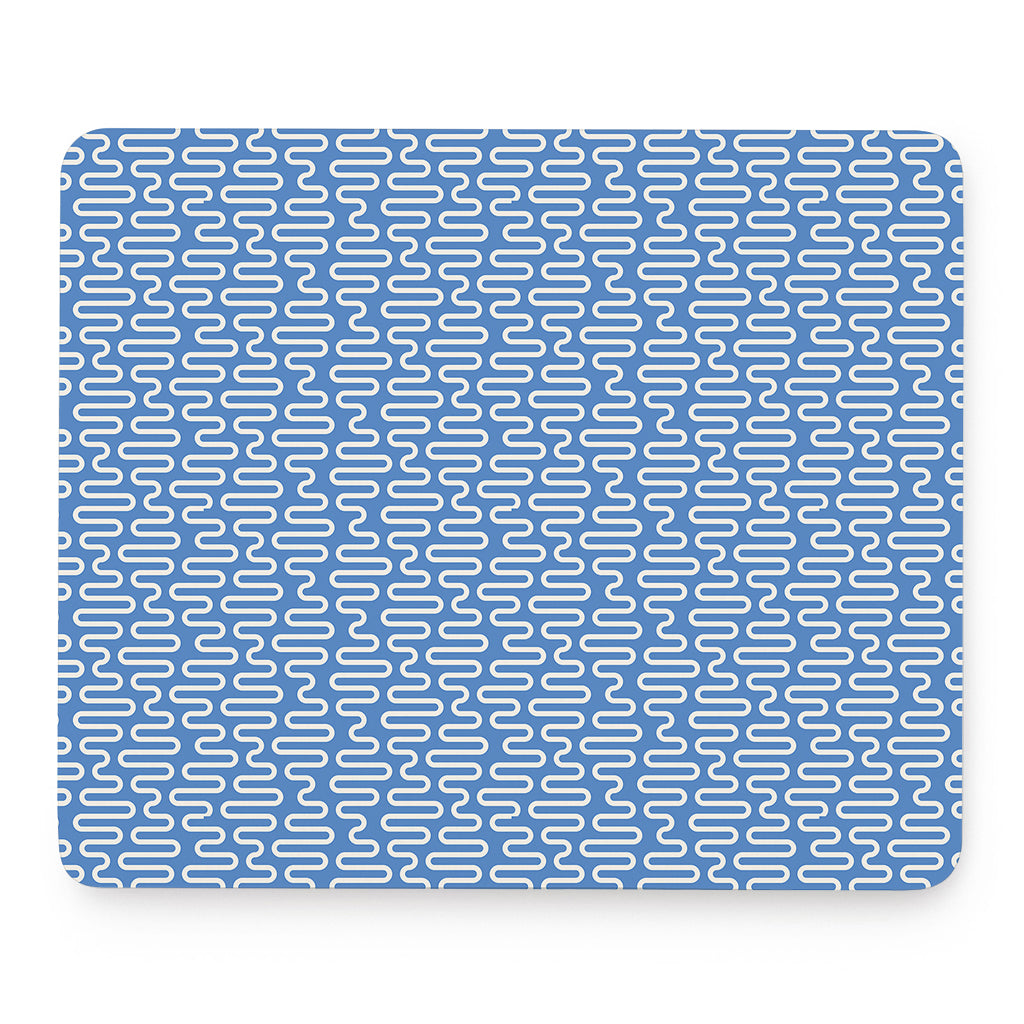 Blue And White DNA Pattern Print Mouse Pad