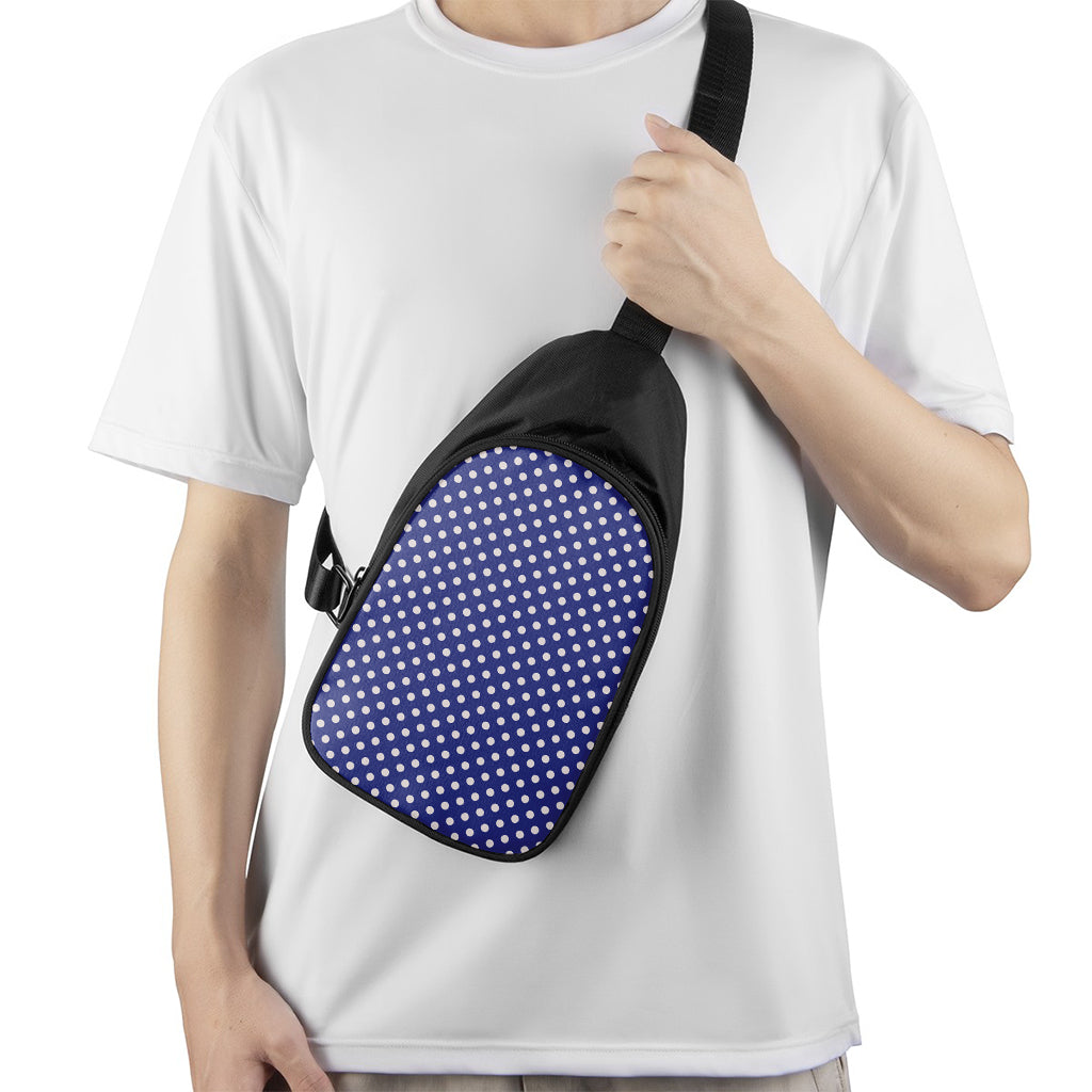 Blue And White Polka Dot Pattern Print Chest Bag