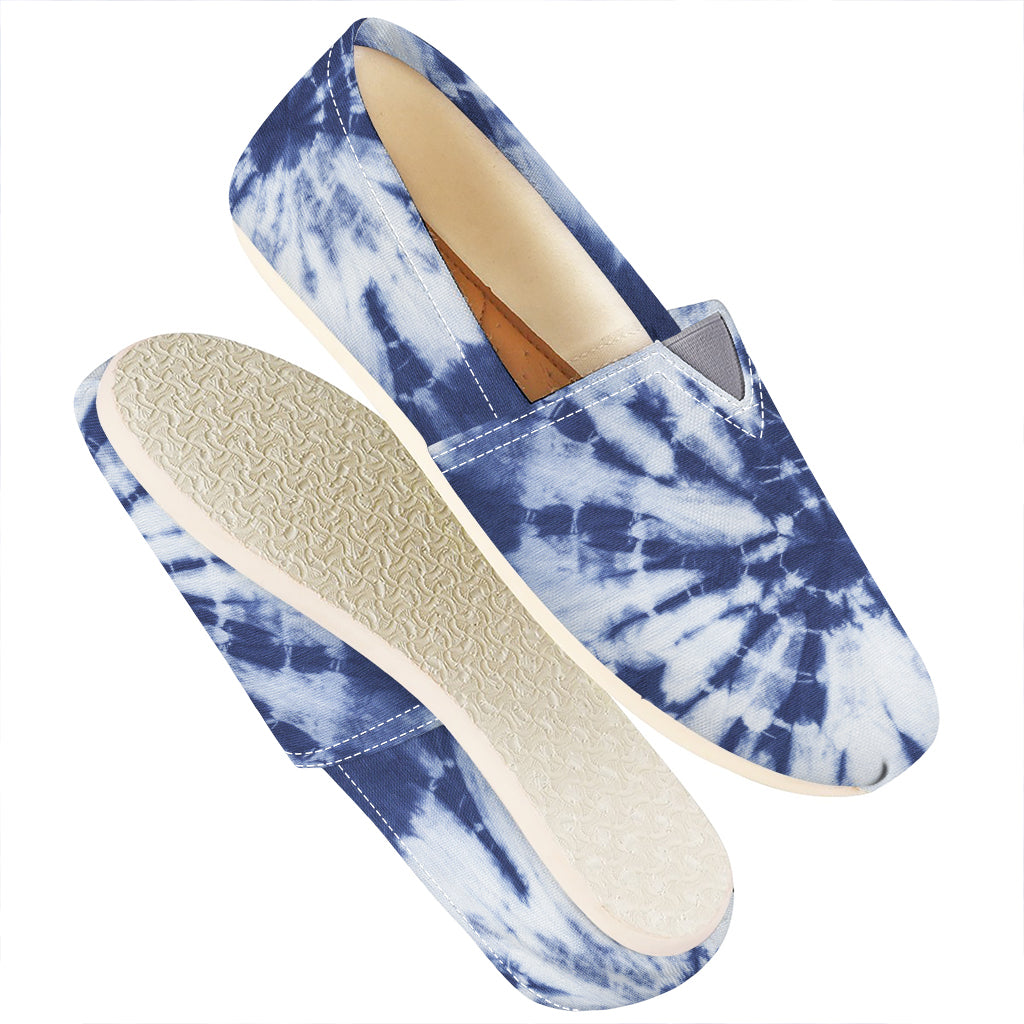 Blue And White Tie Dye Print Casual Shoes