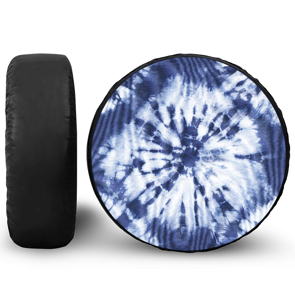 Blue And White Tie Dye Print Tire Cover