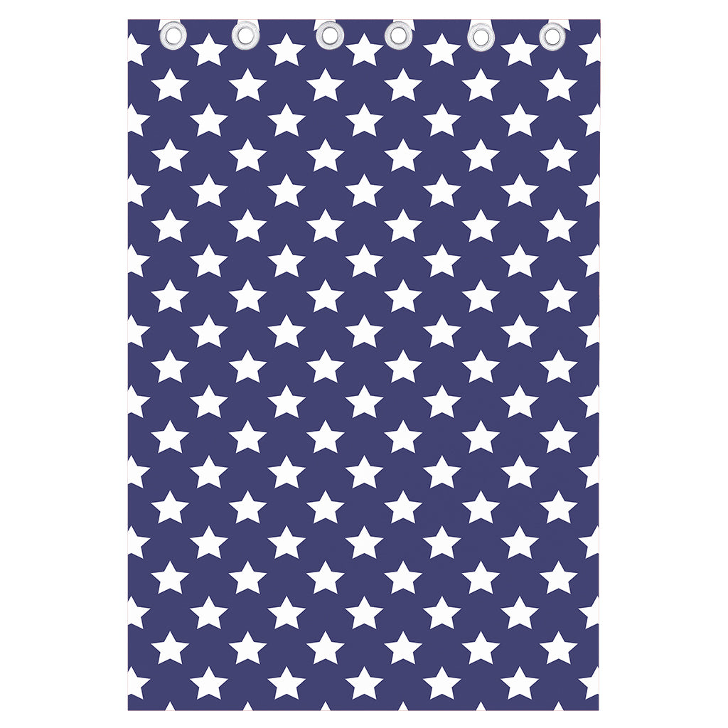 Blue And White USA Star Pattern Print Curtain