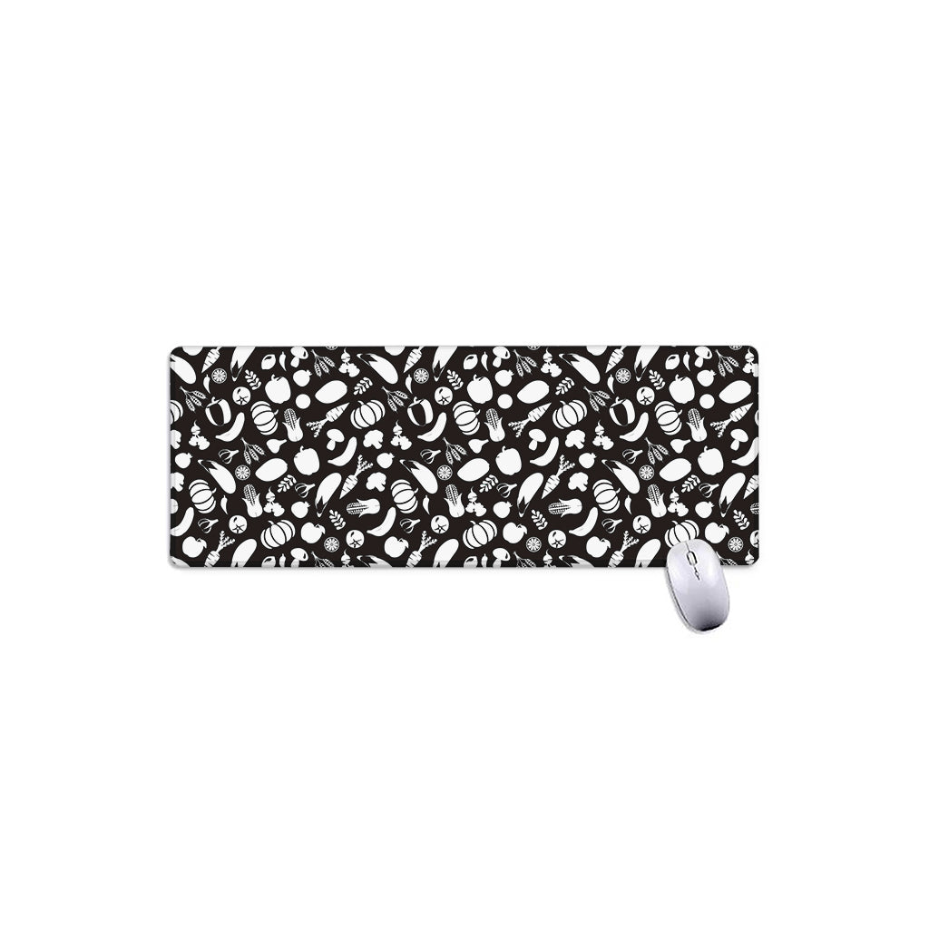Blue And White Vegan Pattern Print Extended Mouse Pad