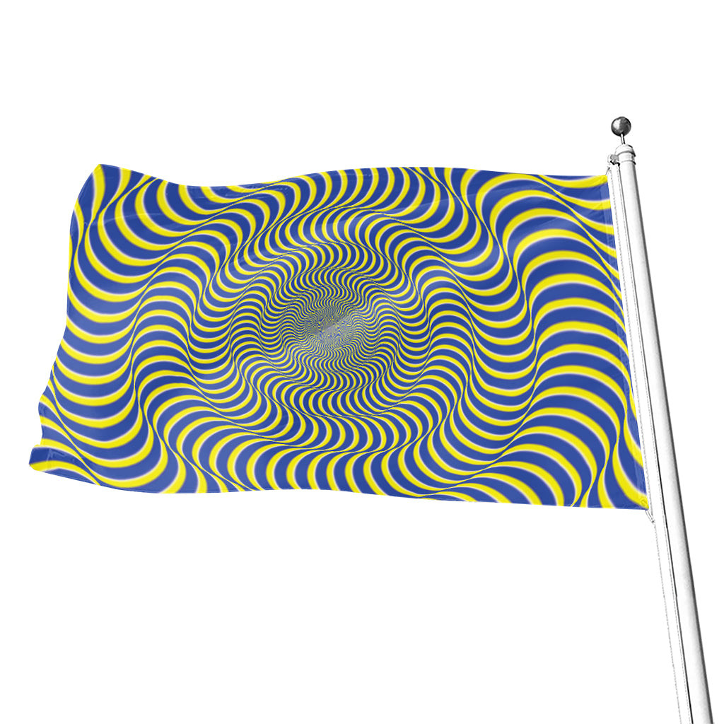 Blue And Yellow Illusory Motion Print Flag